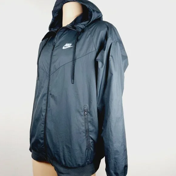 Nike Men's Black Sportswear Hooded Track Run Windrunner Jacket Size XL